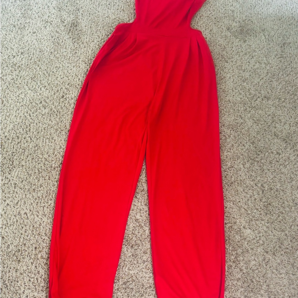 SHEIN Red Jumpsuit Vibrant Style